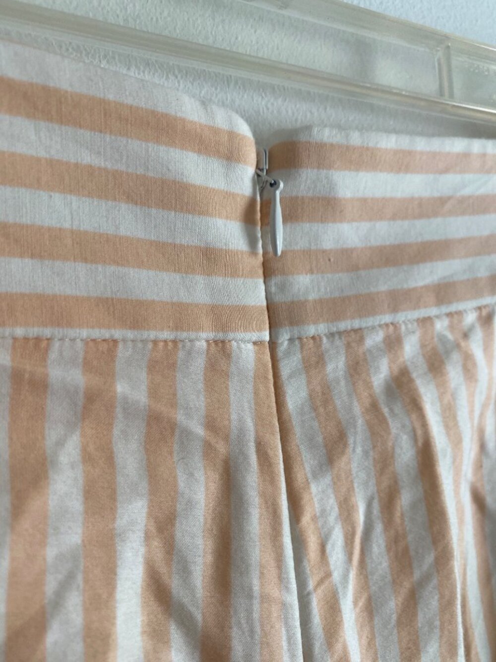 Marie Oliver Peach & White Striped Wide-Leg Pants Size 6 High-Rise Lightweight - Picture 5 of 7